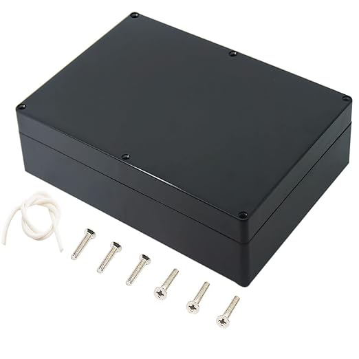 Junction Box, Zulkit Project Box IP65 Waterproof Outdoor Box ABS Plastic Electrical Boxes Electronic Enclosure Black 10.4 x 7.2 x 2.4 inch(263 x 182 x 60 mm)(Pack of 1) by Zulkit