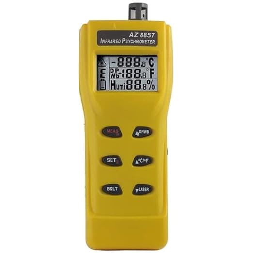 AZ-8857 Humidity Meter IR Temperature & Humidity Dew Point Temperature Meter AZ8857 Handheld IR Hygrometer Psychrometer AZ 8857 by SULMILE