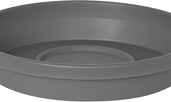 Bloem Terra Resin Saucer Tray: 15" Bottom Width - Charcoal Gray - Matte, Durable, Ribbed Bottom, Indoor and Outdoor, Fits 20" Terra Pots - Image 8