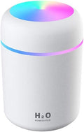 Colorful Cool Mini Humidifier, Essential Oil Diffuser, Aroma Essential USB Personal Desktop Humidifier for Car, Office Room, Bedroom etc,2 Adjustable Mist Modes (White) by Jackcell