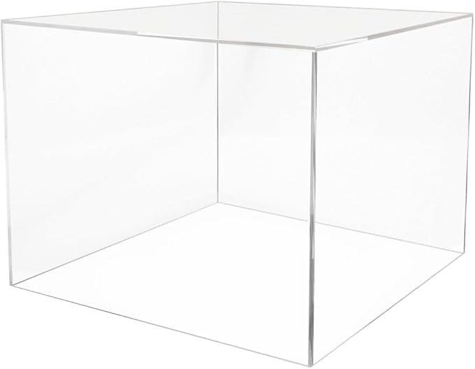 12" x 12" x 9" Clear Acrylic Display Box with One Open Side No Lid Versatile Square Dust Cover Retail Product Riser or Merchandise Storage Bin by Marketing Holders by MarketingHolders
