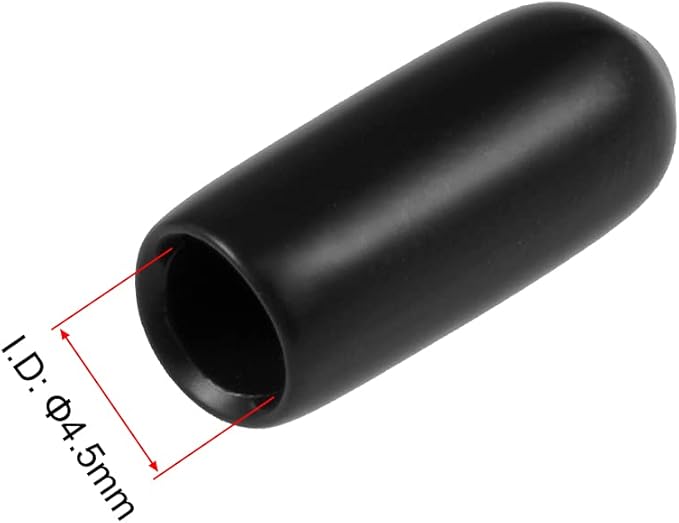 uxcell 20pcs Rubber End Caps 4.5mm ID Vinyl Round Tube Bolt Cap Cover Thread Protectors Black - Image 3