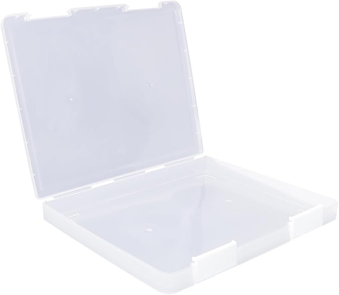 Clear A4 File Storage Boxes with Buckle Closure - A4 Clear Plastic Document Storage Boxes for Crafts, Art Supplies, Document and Magazine Organization - 12.4 x 9.6 x 1.2 Inches - Image 2