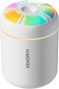 180ml Portable Small Humidifier with Colorful LED Night Light, USB Personal Desktop Humidifier for Car Home Office Travel, Auto Shut-Off, 2 Mist Modes, Super Quiet by HKTOPCNE