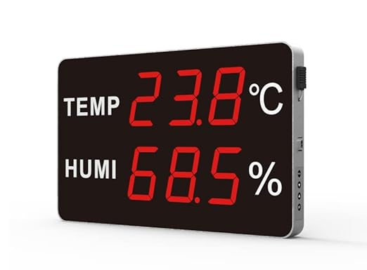 Industry Rated High Accuracy Large 5-Inch LED Display Thermometer & Hygrometer by Lastronics