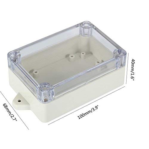 Waterproof Dustproof ABS Plastic Junction Box Universal Electric Project Enclosure with PC Clear Transparent Cover 3.9"x2.7"x1.6"(100mmx68mmx40mm) - Image 3