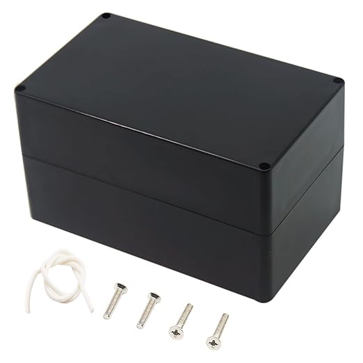 Junction Box, Zulkit Project Box IP65 Waterproof Outdoor Box ABS Plastic Electrical Boxes Electronic Enclosure Black 7.9 x 4.7 x 4.4 inch(200 x 120 x 113 mm)(Pack of 1) by Zulkit