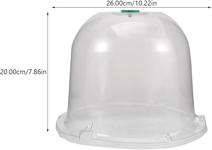 Mikikit Garden Cloche Dome Seedling Cover Plant Humidity Dome Nursery Protector with Air Vent Transparent Grow 10.23X10.23X7.87In - Image 4