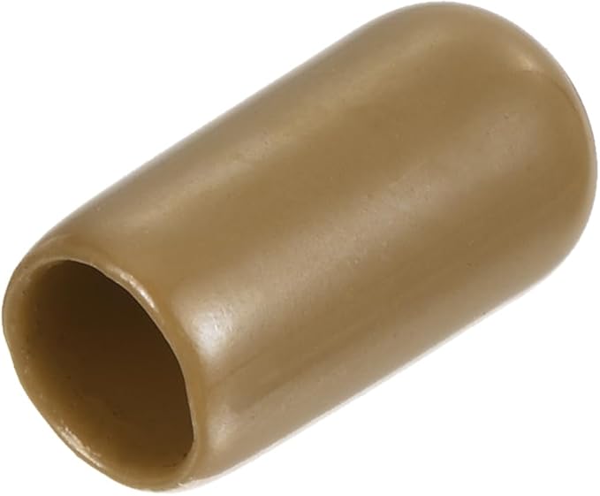 uxcell 20pcs Rubber End Caps 6.5mm(1/4") ID Vinyl PVC Round Tube Bolt Cap Cover Screw Thread Protectors Light Brown by uxcell