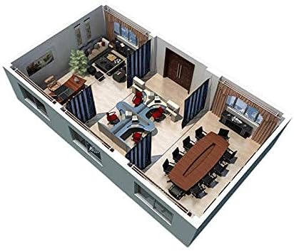 RYB HOME Room Partition Curtains Privacy Blackout Drapes Energy Efficient Odor Reducing Home Decoration for Dorm Studio Office Space, 8 ft Tall x 10 ft Wide, Navy Blue, 1 Panel - Image 7
