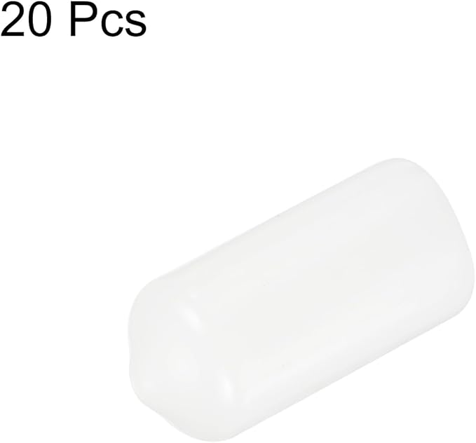 uxcell 20pcs Rubber End Caps 10.5mm ID Vinyl Round Tube Bolt Cap Cover Thread Protectors White - Image 2
