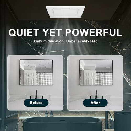 Bathroom Exhaust Fan, 12 INCH, Upgraded Quiet Square Vent Fans, 141 CFM, for Bathroom, Office, Home - Image 6