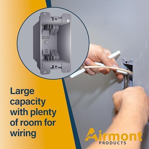 (2 Pack) Airmont Products 20 Cu in Deep Old Work Electrical Box, 1-Gang Non-Metallic PVC Outlet Box for Drywall, Remodel Electrical Box with Built-in NM Cable Clamps, Grey PVC Old Work Outlet Box - Image 8