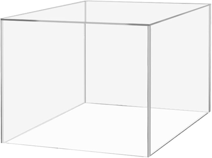 4 Pack Clear Acrylic Display Box Countertop Showcase Bin 7.75" x 8" x 6" Inch Merchandise Storage No Lid with Open Bottom Flippable Cubby for Retail Stores and Expos by Marketing Holders by MarketingHolders