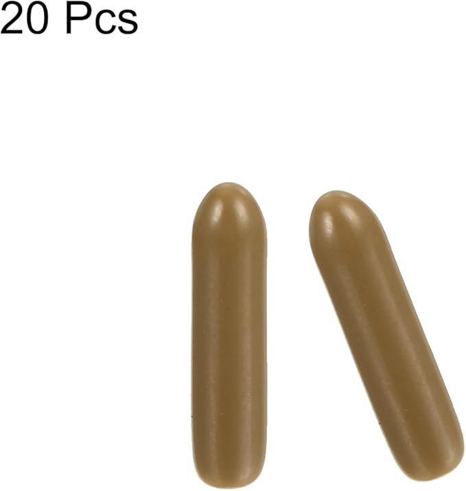 uxcell 20pcs Rubber End Caps 2mm ID Vinyl PVC Round Tube Bolt Cap Cover Screw Thread Protectors Light Brown - Image 2