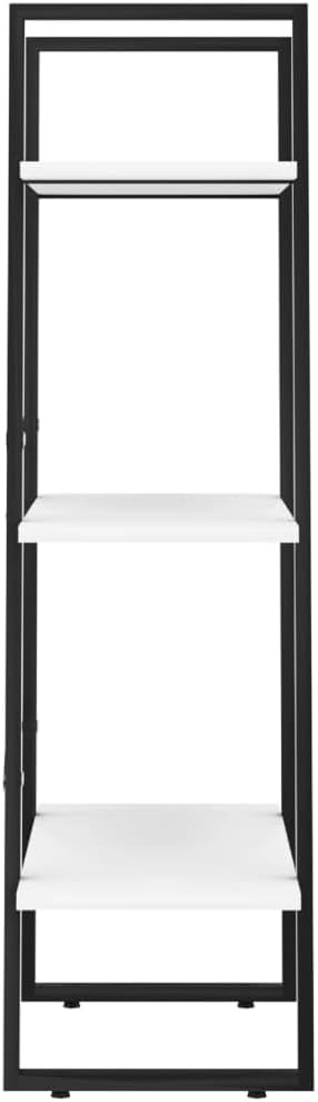 White Medium Storage Shelf 41.3 in Tall Rectangular Bookcase, 11.8 x 23.6 in Open Display Shelves, Matte Engineered Wood Narrow Bookshelf for Living Room, Kitchen, Bedroom - Image 7