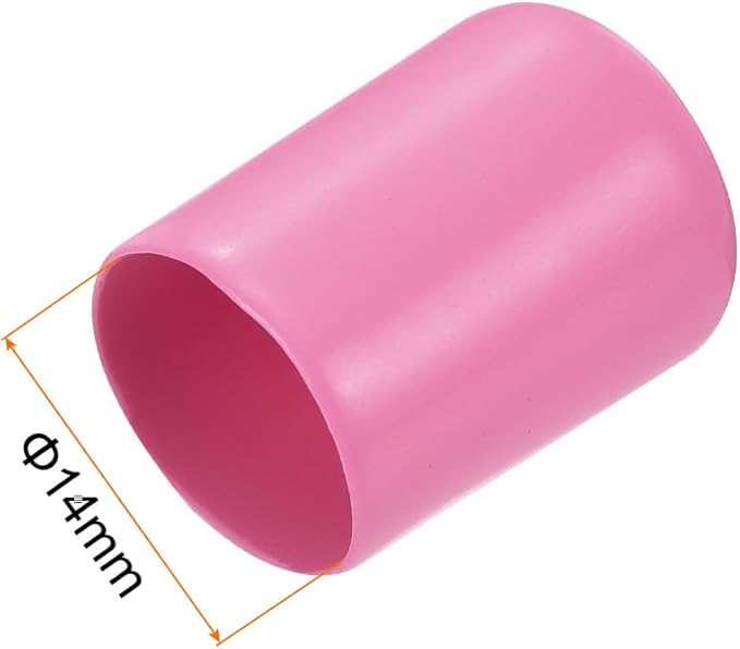 uxcell 20pcs Rubber End Caps 14mm ID Vinyl PVC Round Tube Bolt Cap Cover Screw Thread Protectors Pink - Image 3