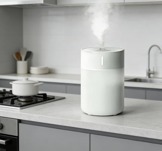 Desktop Humidifier with Cool Mist, Compact Design, White - Image 6