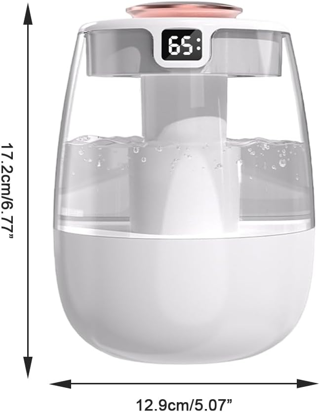 DONGKER Double Spray Humidifier,1L Silent USB Digital Display Humidifier with 2 Mist Modes & Night Light for Car Office Home Room - Image 4