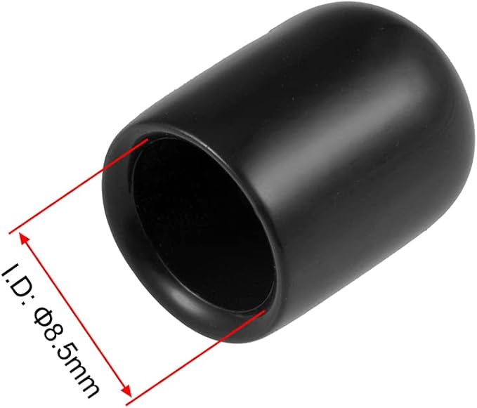 uxcell 20pcs Rubber End Caps 8.5mm ID Vinyl Round Tube Bolt Cap Cover Thread Protectors Black - Image 3