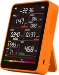 Professional Indoor Air Quality Monitor with AQI Beep Alarms, Portable Real-Time Detector for Home Cars Plants and Pets (Orange) by AirQualityMonitor