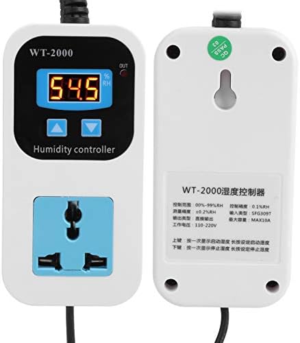 Humidity Controller, WT2000 Humidistat Mushroom Greenhouse Pre Wired Outlet Switch Socket Humidifier Dehumidifier 110-220V (US Plug) - Image 2