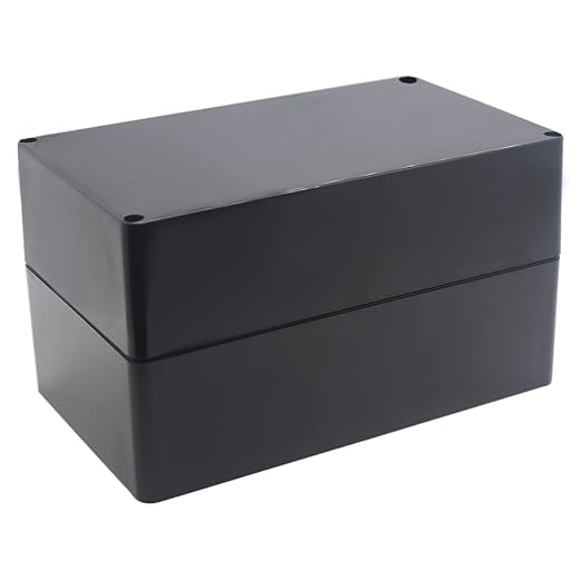 Watertight Junction Box, IP67 Waterproof Project Box Durable ABS Plastic Electronic Enclosure Case for DIY Electrical Project Black 7.87" x 4.72" x 4.45"(200 x 120 x 113 mm) by YETLEBOX