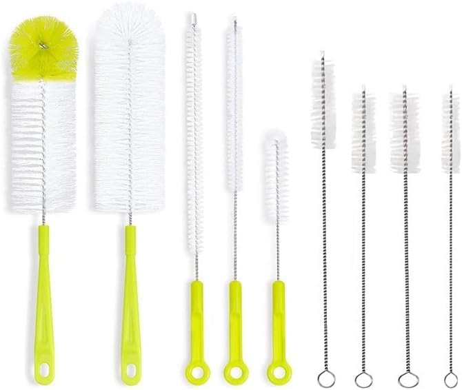 9 Pack Bottle Cleaning Brush Set, Long Handle Bottle Cleaner Brush, Deep Cleaning Handle Brush Kit for Narrow Neck Bottles, Water Bottles, Straws, Tumblers, Wine Decanters, Flask by Nolohoo