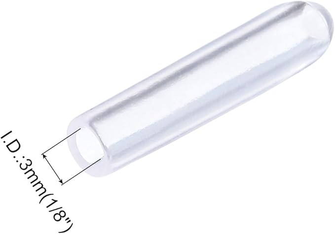 uxcell 20pcs Rubber End Caps 3mm(1/8") ID Vinyl PVC Round Tube Bolt Cap Cover Screw Thread Protectors Clear - Image 3
