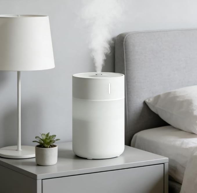 Desktop Humidifier with Cool Mist, Compact Design, White - Image 2