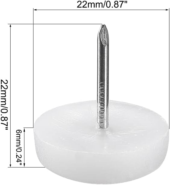 uxcell Furniture Feet Nail Plastic Glide Nails Chair Table Leg Protector Pads 22mm Dia White 40pcs - Image 2