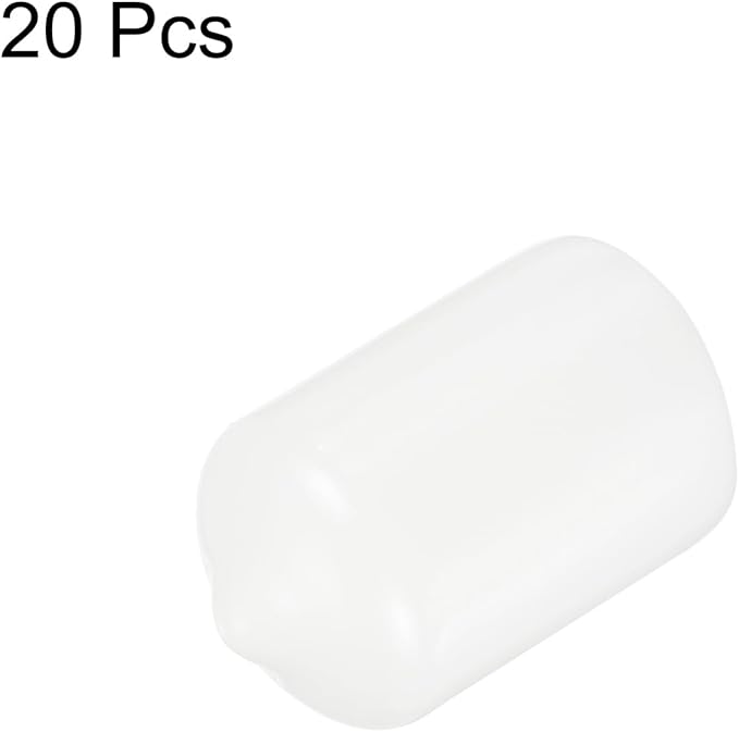 uxcell 20pcs Rubber End Caps 14.5mm ID Vinyl Round Tube Bolt Cap Cover Thread Protectors White - Image 2