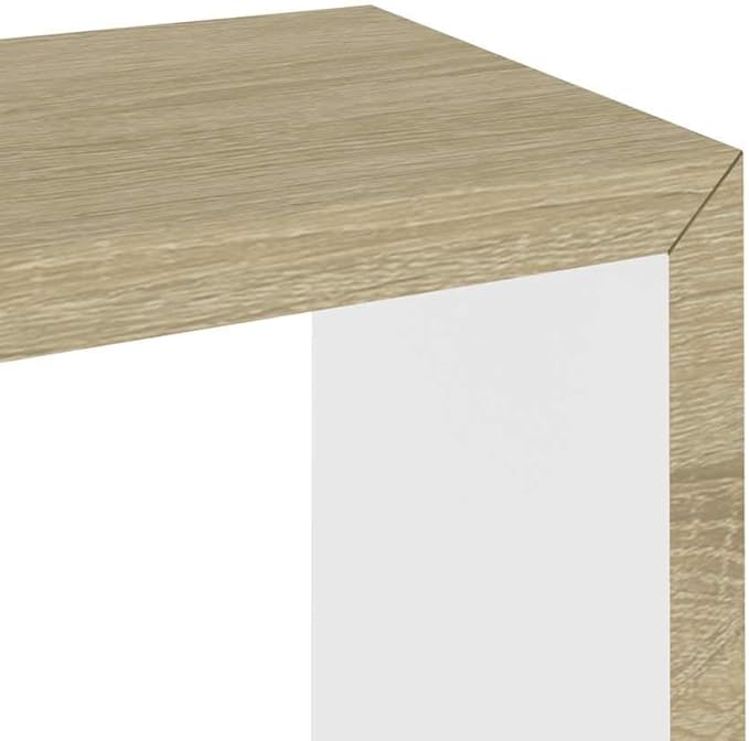 vidaXL 3 pcs Wall Cube Shelves in White and Sonoma Oak - Stylish Floating Shelves with Invisible Mounting, MDF Construction for Sturdy, Decorative Display - Image 6