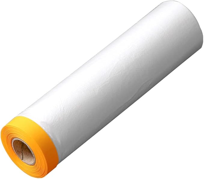 Plastic Poly Sheeting 13 ft X 66 ft Carpet Protection Film Floor and Surface Shield with Self Adhesive Backing for Decoration Furniture Sofa Bed Protection Cover Dust Cover by XIGUI