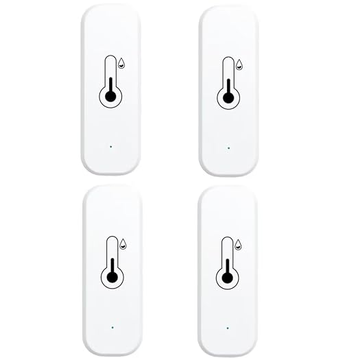 WiFi & Bluetooth Temperature and Humidity Monitor,Compatible with Alexa and Google Home,for Home, Baby Rooms,Greenhouses Accessories, Garages, Office 4Pack(No Include Battery) by Unknown