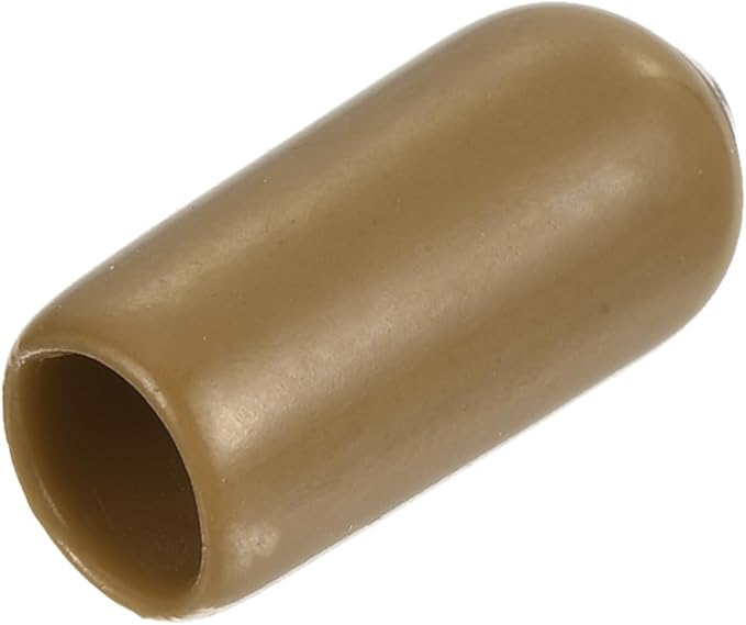 uxcell 20pcs Rubber End Caps 6mm(1/4") ID Vinyl PVC Round Tube Bolt Cap Cover Screw Thread Protectors Light Brown by uxcell