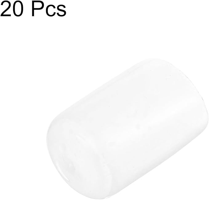 uxcell 20pcs Rubber End Caps Protective Caps 13mm ID Vinyl PVC Round Tube Bolt Cap Cover Screw Thread Protectors, Clear - Image 2