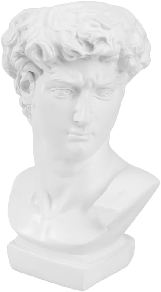 DOITOOL Greek Statue of David Collectible Figurine Cute Vase Vases for Decor Face Flower Dried Flower Vase Decorative Planter Greece Ornaments White Resin - Image 9