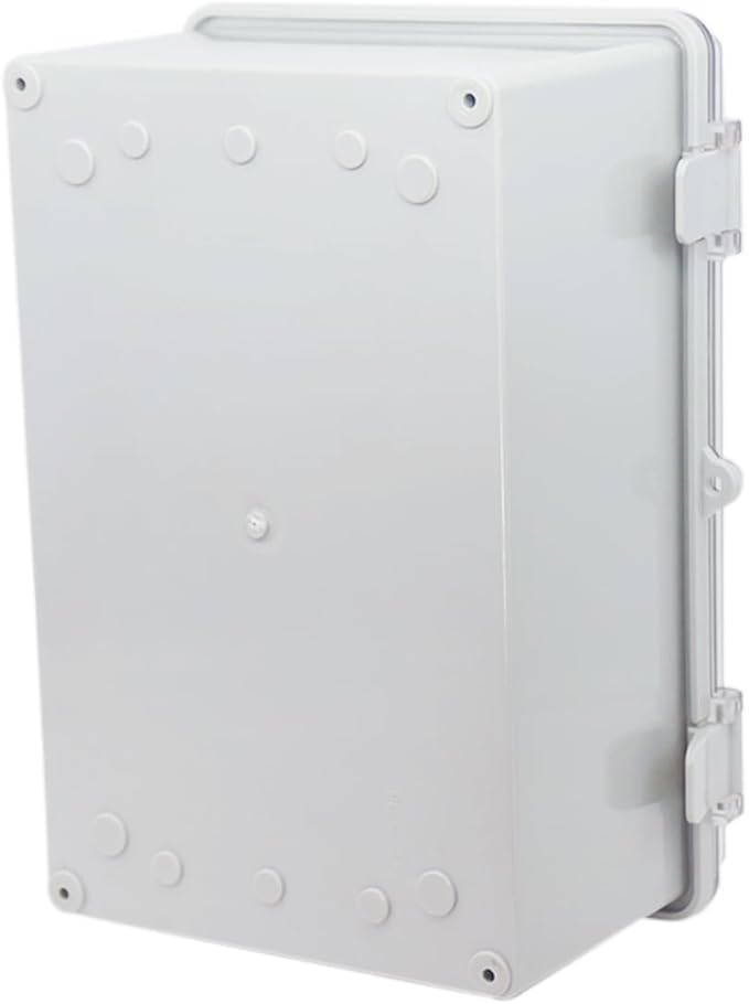 Junction Box, Hinged Clear Cover IP67 Waterproof ABS Project Box with 2 NPT 1/2" Cable Gland, Electrical Box Enclosure with Mounting Plate & Wall Bracket 11.4 x 7.5 x 5.5inch(290x190x140mm) - Image 5
