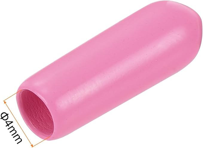 uxcell 20pcs Rubber End Caps 4mm ID Vinyl PVC Round Tube Bolt Cap Cover Screw Thread Protectors Pink - Image 3