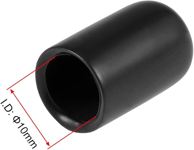 uxcell 20pcs Rubber End Caps 10mm ID Vinyl Round Tube Bolt Cap Cover Thread Protectors Black - Image 3