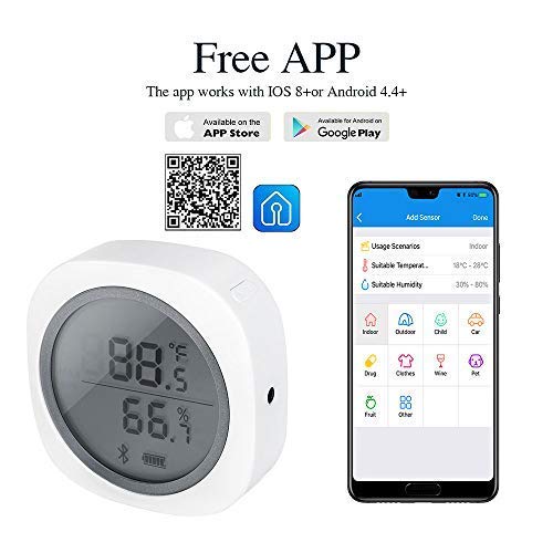 Inkbird IBS-TH1 Plus Wireless Bluetooth Temperature and Humidity Monitor Thermometer and Hygrometer Used for Brewing Meat Plant Cigar Storage (Battery not Included) - Image 2