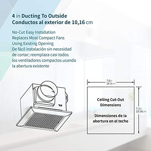 Tech Drive Very Quiet 80 CFM, 1.5 Sone No Attic access Needed Installation Bathroom Ventilation and Exhaust Fan with Humidity sensor - Image 8