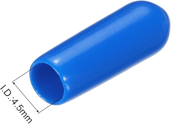 uxcell 20pcs Rubber End Caps 4.5mm ID Vinyl PVC Round Tube Bolt Cap Cover Screw Thread Protectors Blue - Image 3
