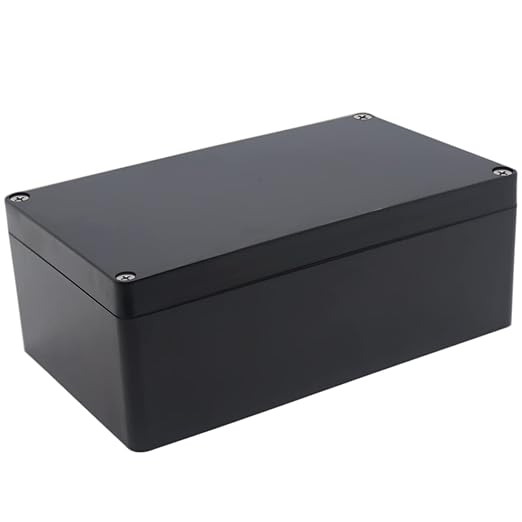 Watertight Junction Box, IP67 Waterproof Project Box Durable ABS Plastic Electronic Enclosure Case for DIY Electrical Project Black 7.87" x 4.72" x 2.95"(200 x 120 x 75 mm) by YETLEBOX