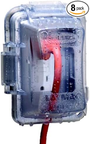 TayMac MM420C 1-Gang Nonmetallic Extra Duty Weatherproof In-Use Horizontal/Vertical 16-in-1 Standard Cover,2.75 in,Clear,(Pack of 8) by TayMac