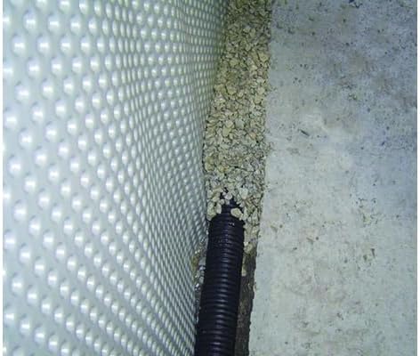 Whitecap Dimple Drainage Matting 4' x 50' - Heavy Duty Foundation Drainage Membrane for Crawl Space & Basement, Protects Vapor Barriers, Improves Water Flow, Waterproof Floor Underlayment - Image 6