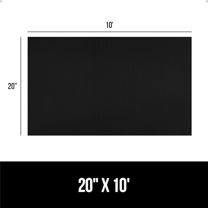 GORILLA GRIP DuraGuard Shelf Liner, Non-Adhesive Cabinet Liners for Kitchen Drawers, Shelves, Refrigerator, Pantry Storage, Bathroom Closet, Durable Waterproof BPA Free Ribbed Plastic, 20x10 Jet Black - Image 8
