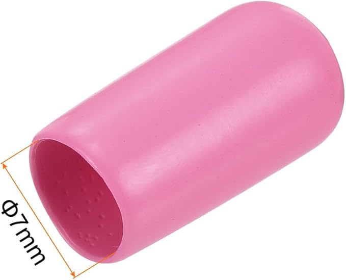 uxcell 20pcs Rubber End Caps 7mm ID Vinyl PVC Round Tube Bolt Cap Cover Screw Thread Protectors Pink - Image 3