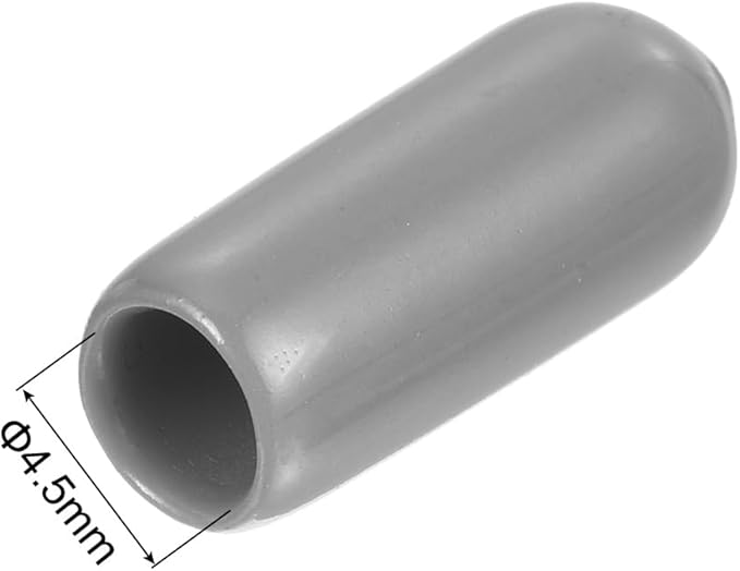 uxcell 20pcs Rubber End Caps Protective Caps 4.5mm ID Vinyl PVC Round Tube Bolt Cap Cover Screw Thread Protectors, Light Grey - Image 3